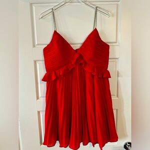 Michael Kors red mini dress with studded straps